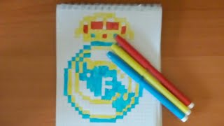 Как нарисовать по клеточкам логотип футбольного клуба РЕАЛ МАДРИД/Pixel ART